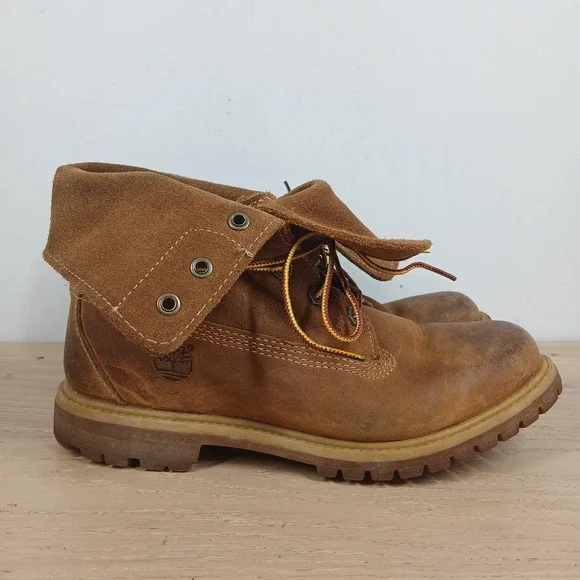 Timberland Boots Womens 8.5 Brown Leather Workwear Lug Sole Outdoor Heritage Pro - Picture 5 of 10